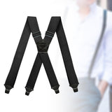 Maxbell 4xCasual Men Women Suspender Elastic Straps Adults x Type Heavy Duty 4 Clips