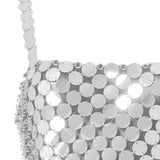 Maxbell 2xShiny Sequined Crop Top Hollow Out Bralette Sparkly for Club Halloween Beach