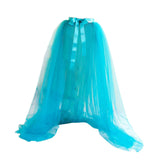 Maxbell 2xWomen Mesh Tulle Tutu Skirt Solid Color for Themed Party Banquet Cocktail Blue