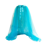 Maxbell 2xWomen Mesh Tulle Tutu Skirt Solid Color for Themed Party Banquet Cocktail Blue