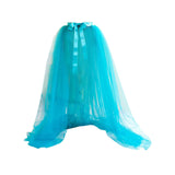 Maxbell 2xWomen Mesh Tulle Tutu Skirt Solid Color for Themed Party Banquet Cocktail Blue