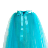 Maxbell 2xWomen Mesh Tulle Tutu Skirt Solid Color for Themed Party Banquet Cocktail Blue
