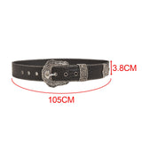Maxbell 2xFashion Waist Belt Single Row Hole Buckle Belt for Sweaters Street