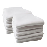 Maxbell 2x12Pcs Pure White Handkerchiefs Set Cotton Hankies Pocket Square Party