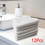 Maxbell 2x12Pcs Pure White Handkerchiefs Set Cotton Hankies Pocket Square Party