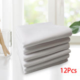 Maxbell 2x12Pcs Pure White Handkerchiefs Set Cotton Hankies Pocket Square Party