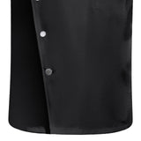 Maxbell 4xMen Women Chef Coat Jacket Snap Button Food Service Summer for Waiter Hotel L Size Black