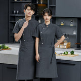 Maxbell 3xMen Women Chef Coat Jacket Snap Button Food Service Summer for Waiter Hotel 2XL Size Black