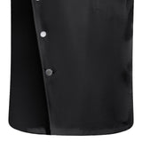 Maxbell 4xMen Women Chef Coat Jacket Snap Button Food Service Summer for Waiter Hotel 2XL Size Black