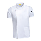 Maxbell 3xChef Coat Jacket Short Sleeve Cafe Restaurant Apparel Pub Unisex Uniform White L