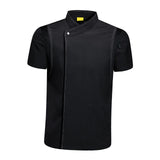 Maxbell 4xChef Coat Jacket Short Sleeve Cafe Restaurant Apparel Pub Unisex Uniform Black L