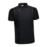 Maxbell 2xChef Coat Jacket Short Sleeve Cafe Restaurant Apparel Pub Unisex Uniform Black L