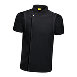 Maxbell 3xChef Coat Jacket Short Sleeve Cafe Restaurant Apparel Pub Unisex Uniform Black L