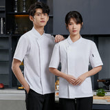 Maxbell 3xChef Coat Jacket Short Sleeve Cafe Restaurant Apparel Pub Unisex Uniform Black L
