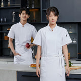 Maxbell 3xChef Coat Short Sleeve chef Jacket for Restaurant Bakery White M