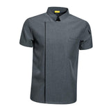 Maxbell 2xChef Coat Short Sleeve chef Jacket for Restaurant Bakery Grey M