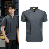 Maxbell 2xChef Coat Short Sleeve chef Jacket for Restaurant Bakery Grey M