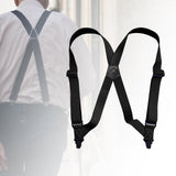 Maxbell 4xSuspenders for Men Adjustable Pants Durable Utility for Wedding Black