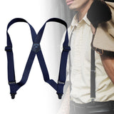 Maxbell 2xSuspenders for Men Adjustable Pants Durable Utility for Wedding Navy Blue