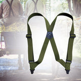 Maxbell 4xSuspenders for Men Adjustable Pants Durable Utility for Wedding Green