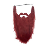 Maxbell 2xLong Beard Costume Adult Kids Dwarf Gnome Beard for Festive Party Supplies Red