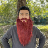 Maxbell 2xLong Beard Costume Adult Kids Dwarf Gnome Beard for Festive Party Supplies Red