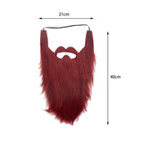 Maxbell 2xLong Beard Costume Adult Kids Dwarf Gnome Beard for Festive Party Supplies Red