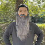 Maxbell 3xLong Beard Costume Adult Kids Dwarf Gnome Beard for Festive Party Supplies Gray