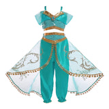 Maxbell 2xJasmine Princess Costumes Little Girls Fancy Dress up Cosplay Costume  140cm