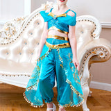 Maxbell 2xJasmine Princess Costumes Little Girls Fancy Dress up Cosplay Costume  140cm