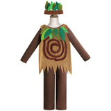 Maxbell 2xChildren Tree Costumes Headdress Vest Romper for Halloween Show Festival L