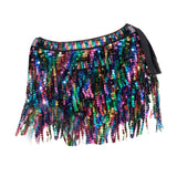 Maxbell 2xWomen Belly Dance Hip Skirt Tassel Scarf Belt Latin Samba Sequin Wrap Dress