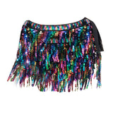 Maxbell 3xWomen Belly Dance Hip Skirt Tassel Scarf Belt Latin Samba Sequin Wrap Dress