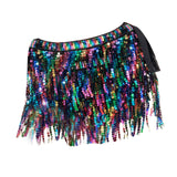 Maxbell 2xWomen Belly Dance Hip Skirt Tassel Scarf Belt Latin Samba Sequin Wrap Dress