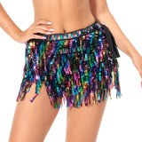 Maxbell 4xWomen Belly Dance Hip Skirt Tassel Scarf Belt Latin Samba Sequin Wrap Dress