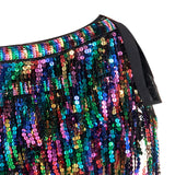 Maxbell 3xWomen Belly Dance Hip Skirt Tassel Scarf Belt Latin Samba Sequin Wrap Dress