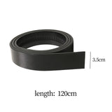 Maxbell 3xMen Belt Without Buckle 3.5cm Width Adjustable Holeless PU Leather Belt Black