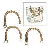 Maxbell 5x3x Imitation Bamboo Purse Handles Handbags Bag Making Bag Handle Replacement 12cmx10cm