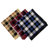 Maxbell 2x6x Dark Plaid Handkerchief Casual Comfortable Reusable Men's Handkerchiefs