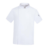 Maxbell 2xChef Coat Jacket with Pocket Short Sleeve Shirt Breathable Waiter Apparel XL White