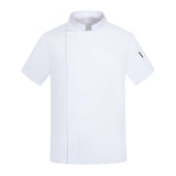 Maxbell 2xChef Coat Jacket with Pocket Short Sleeve Shirt Breathable Waiter Apparel 4XL White