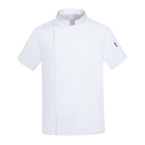 Maxbell 2xChef Coat Jacket with Pocket Short Sleeve Shirt Breathable Waiter Apparel 4XL White