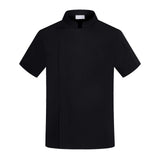Maxbell 2xChef Coat Jacket with Pocket Short Sleeve Shirt Breathable Waiter Apparel M Black