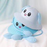 Maxbell 3xRabbit Ear Sunshade Straw Hat Trendy Fisherman Caps for Street Trips Outdoor Beige