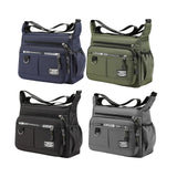 Maxbell 2xMen Shoulder Bag with Zipper Closure Girls Oxford Multilayer Pocket Tote Bag black