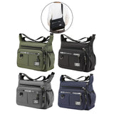 Maxbell 2xMen Shoulder Bag with Zipper Closure Girls Oxford Multilayer Pocket Tote Bag black