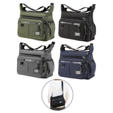 Maxbell 2xMen Shoulder Bag with Zipper Closure Girls Oxford Multilayer Pocket Tote Bag black