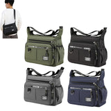 Maxbell 2xMen Shoulder Bag with Zipper Closure Girls Oxford Multilayer Pocket Tote Bag black