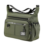 Maxbell 2xMen Shoulder Bag with Zipper Closure Girls Oxford Multilayer Pocket Tote Bag green