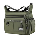 Maxbell 2xMen Shoulder Bag with Zipper Closure Girls Oxford Multilayer Pocket Tote Bag green